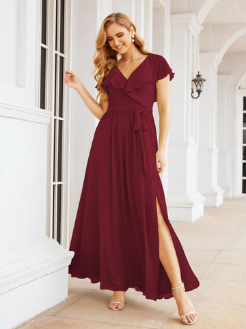 Robes de demoiselle d'honneur à manches flottantes, robes de soirée formelles, robes de bal 28044 