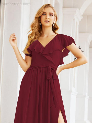 Robes de demoiselle d'honneur à manches flottantes, robes de soirée formelles, robes de bal 28044 