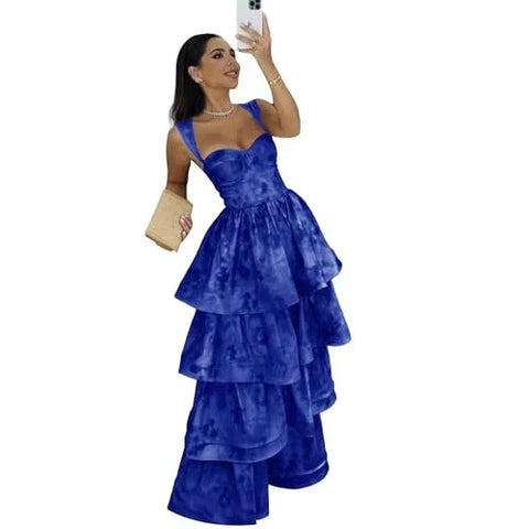 Alivia | Pastel Yellow Ruffle Tiered A-Line Long Party Prom Dress