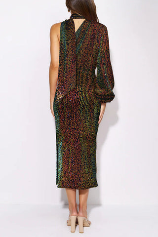 Vestidos de noche elegantes, formales, lisos, con lentejuelas y abertura halter (6 colores) 