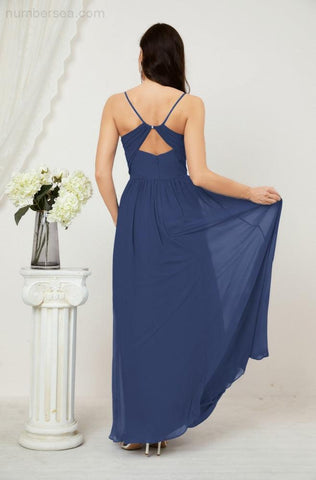 Vestidos de dama de honor con cuello alto Baoleely, de gasa, largos, corte en A, vestido formal de fiesta para boda, fiesta de noche 2801 