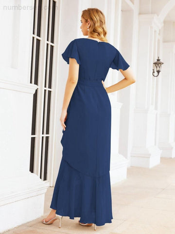 Baoleely Ruffled Bridesmaid Dresses Mermaid Formal Violin Evening Party Prom Gowns 28042