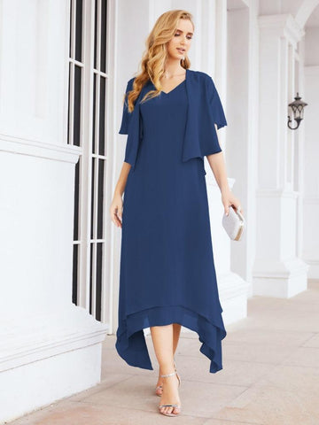 Sunnderly Two-Piece A-line Mother of The Bride Dress Formal Party Gown Dress SY28073