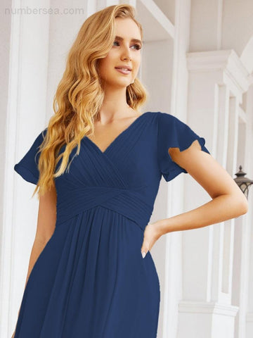 Baoleely Formal Prom Gowns for Mother of The Bride Cap Sleeves Bridesmaid Dress 28047