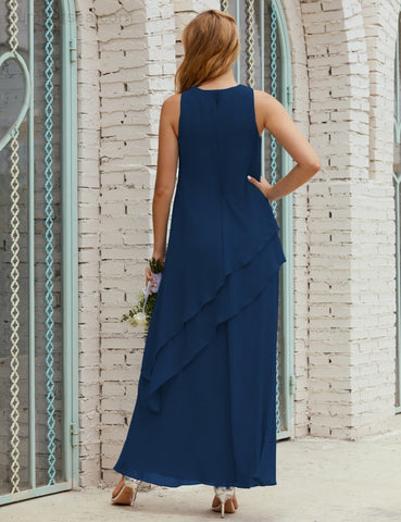 Robe longue en mousseline grande taille pour la mère de la mariée, robe de demoiselle d'honneur de bal de fin d'année SY28019