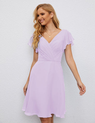 Robe de soirée dos nu, robe de bal formelle, longueur genou, manches courtes, robe de cocktail 28077 