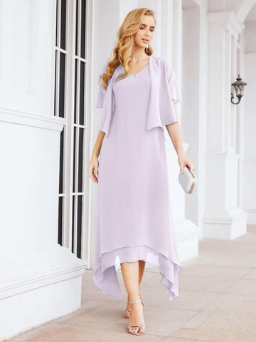 Sunnderly Two-Piece A-line Mother of The Bride Dress Formal Party Gown Dress SY28073