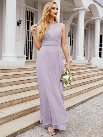 Baoleely Bridesmaid Dresses for Wedding Ruffles Long Formal Prom Gowns 28039