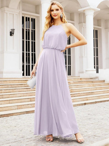 Robe de demoiselle d'honneur longue à col licou Baoleely, robe trapèze formelle pour juniors, 28029