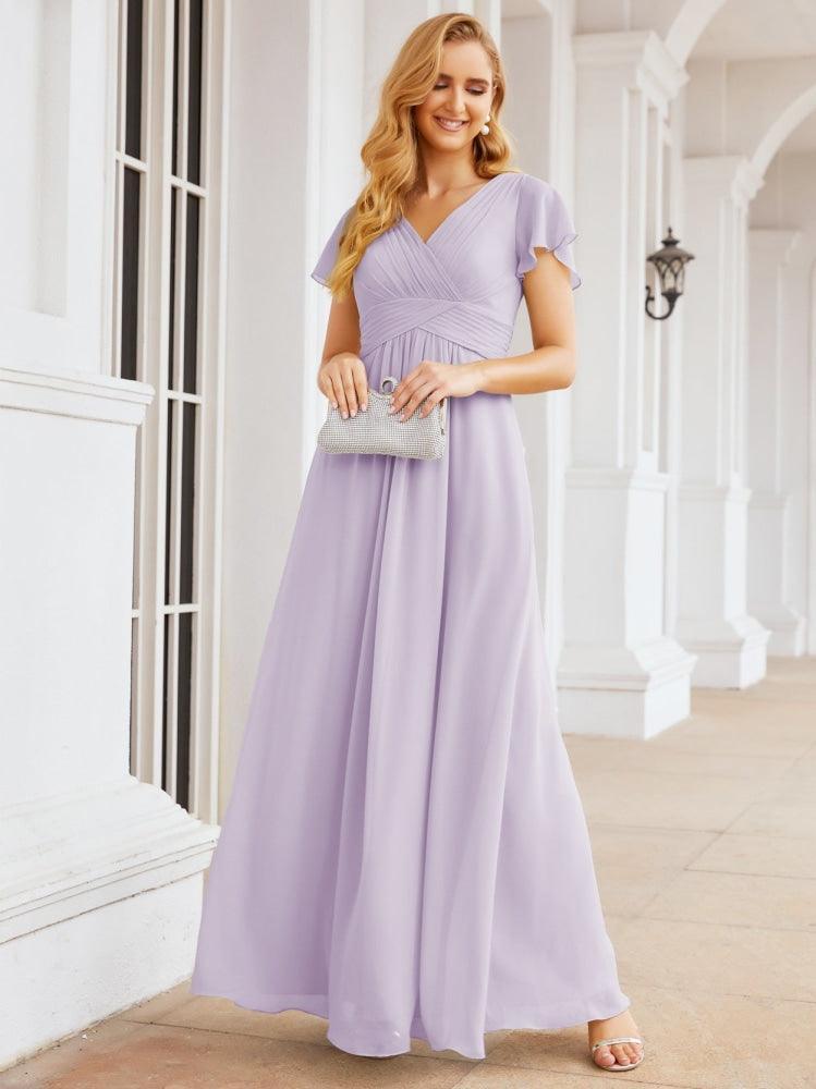 Numbersea Formal Prom Gowns for Mother of The Bride Cap Sleeves Bridesmaid Dress 28047