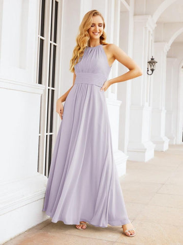 Baoleely Keyhole Bridesmaid Dresses Sleeveless Formal Evening Party Prom Gowns 28043
