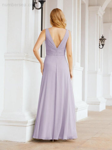 Baoleely Bridesmaid Dresses for Wedding Ruffles Long Formal Prom Gowns 28039