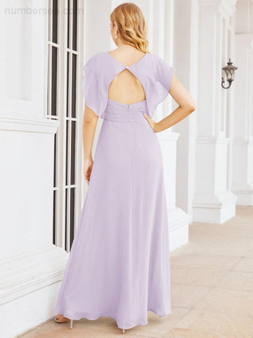 Sunnderly Bridesmaid Dresses Cape Formal Prom Dress Open Back Gowns for Mother of The Bride SY28058