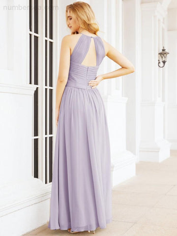 Baoleely Sleeveless Bridesmaid Dresses Long Prom Gown Zipper with Keyhole Back 28056