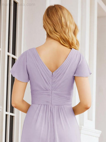 Baoleely Formal Prom Gowns for Mother of The Bride Cap Sleeves Bridesmaid Dress 28047