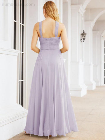 Baoleely Crisscross Halter Bridesmaid Dresses for Party Wedding Evening Prom Maxi Ball Gowns 28053