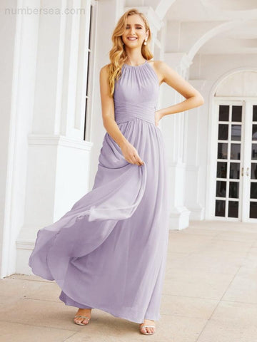 Baoleely Sleeveless Bridesmaid Dresses Long Prom Gown Zipper with Keyhole Back 28056