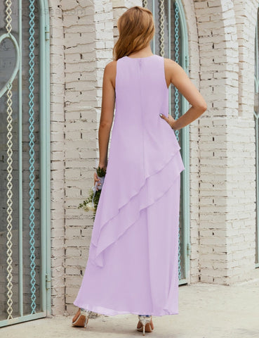 Robe longue en mousseline grande taille pour la mère de la mariée, robe de demoiselle d'honneur de bal de fin d'année SY28019