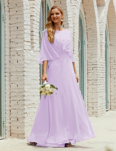 Robe de demoiselle d'honneur Sunnderly pour femme, manches longues, col en V, en mousseline, robe de cérémonie pour mariage SY28018