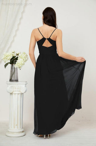 Vestidos de dama de honor con cuello alto Baoleely, de gasa, largos, corte en A, vestido formal de fiesta para boda, fiesta de noche 2801 