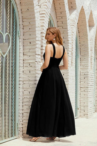 Vestidos de dama de honor con cuello halter, vestido formal de cóctel o de fiesta 28015 