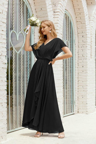 Robe de soirée longue Baoleely pour mère de la mariée, grande taille, col en V, longueur au sol, pour invitée de mariage, 28020