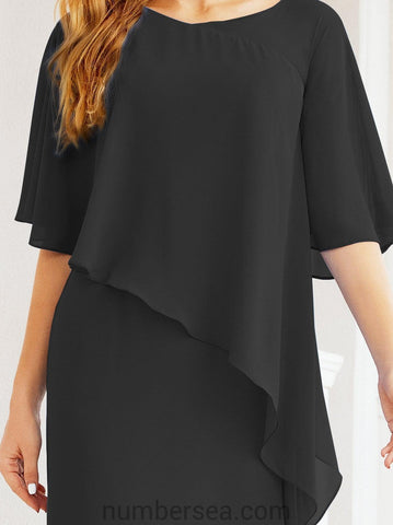 Vestido largo de fiesta formal Sunderly para la madre de la novia con capa de volantes SY28026