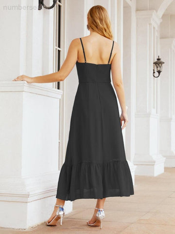 Baoleely Blackless Strap Bridesmaid Dress Ankle Length 28028
