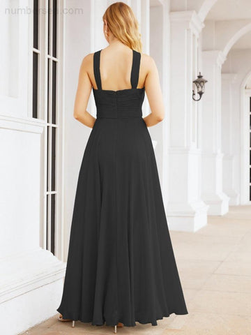 Baoleely Crisscross Halter Bridesmaid Dresses for Party Wedding Evening Prom Maxi Ball Gowns 28053