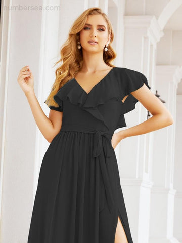 Robes de demoiselle d'honneur à manches flottantes, robes de soirée formelles, robes de bal 28044 