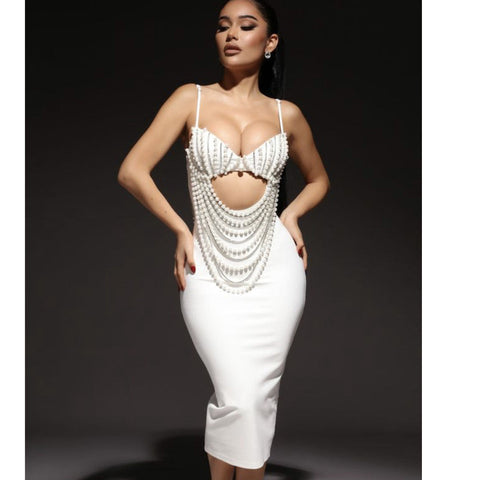 Stylish Black & White Lace Party Dress Prom Dress