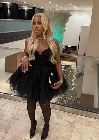 Vestido corto de fiesta de graduación con escote corazón negro y tul, corte en A, modelo Y7923