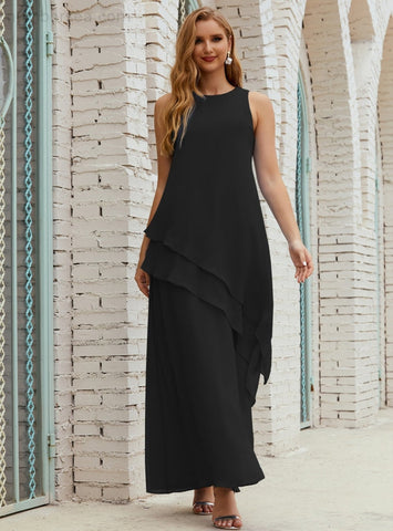 Robe longue en mousseline grande taille pour la mère de la mariée, robe de demoiselle d'honneur de bal de fin d'année SY28019