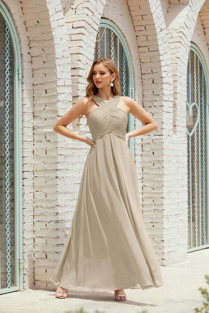 Halter Bridesmaid Dresses Formal Cocktail Prom Gown 28015