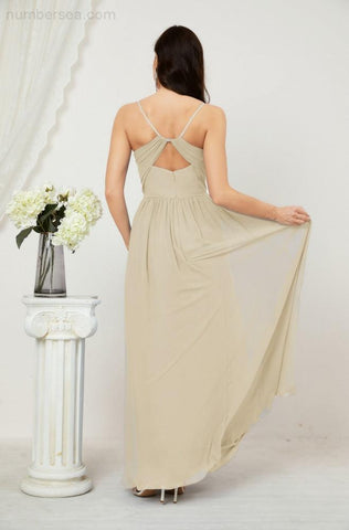 Vestidos de dama de honor con cuello alto Baoleely, de gasa, largos, corte en A, vestido formal de fiesta para boda, fiesta de noche 2801 