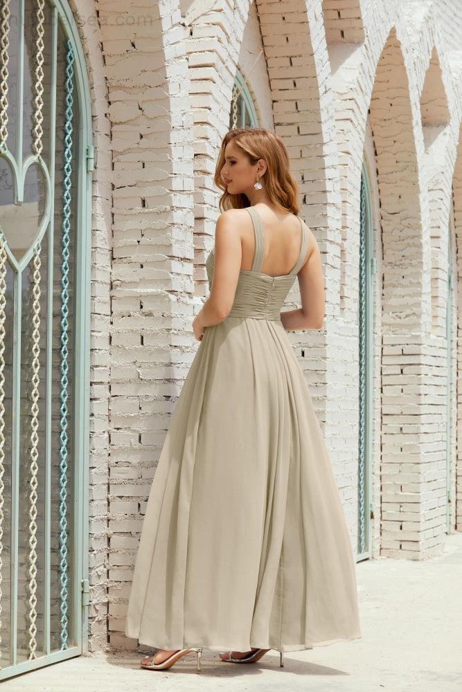 Halter Bridesmaid Dresses Formal Cocktail Prom Gown 28015