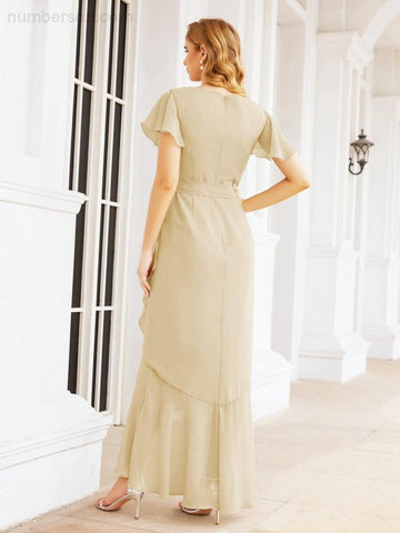 Baoleely Ruffled Bridesmaid Dresses Mermaid Formal Violin Evening Party Prom Gowns 28042