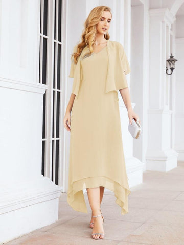 Sunnderly Two-Piece A-line Mother of The Bride Dress Formal Party Gown Dress SY28073