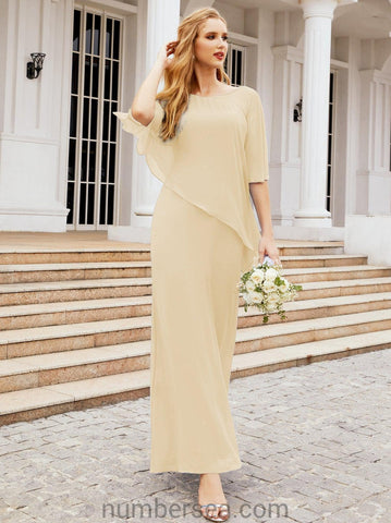 Vestido largo de fiesta formal Sunderly para la madre de la novia con capa de volantes SY28026