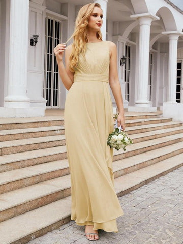 Baoleely Bridesmaid Dresses for Wedding Ruffles Long Formal Prom Gowns 28039