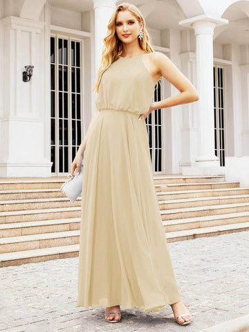 Robe de demoiselle d'honneur longue à col licou Baoleely, robe trapèze formelle pour juniors, 28029