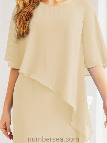 Vestido largo de fiesta formal Sunderly para la madre de la novia con capa de volantes SY28026