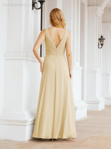 Baoleely Bridesmaid Dresses for Wedding Ruffles Long Formal Prom Gowns 28039
