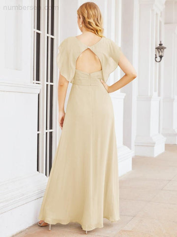 Sunnderly Bridesmaid Dresses Cape Formal Prom Dress Open Back Gowns for Mother of The Bride SY28058