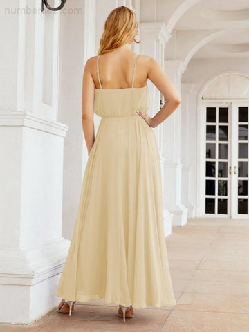 Robe de demoiselle d'honneur longue à col licou Baoleely, robe trapèze formelle pour juniors, 28029