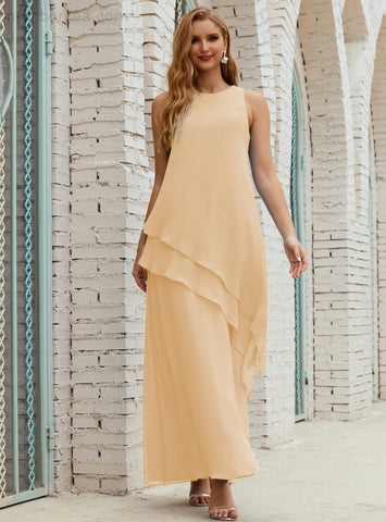 Robe longue en mousseline grande taille pour la mère de la mariée, robe de demoiselle d'honneur de bal de fin d'année SY28019