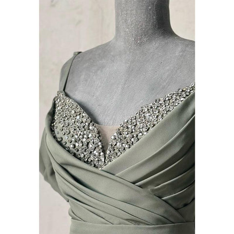 Sheath/columnoff-shoulder Straps Beaded Pleats Formal Evening Dress
