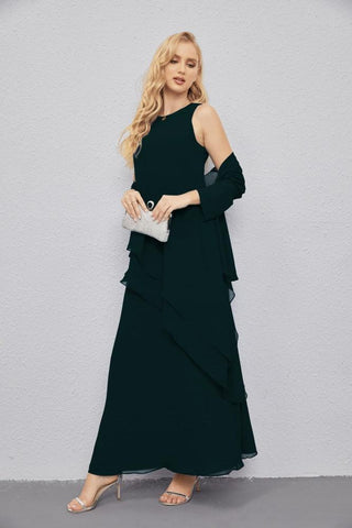 Mother of Bride Dresses with Open Front Lightweight Cardigan Formal Prom Gown  28081