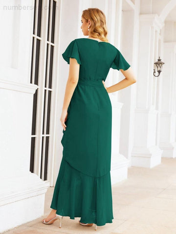 Baoleely Ruffled Bridesmaid Dresses Mermaid Formal Violin Evening Party Prom Gowns 28042