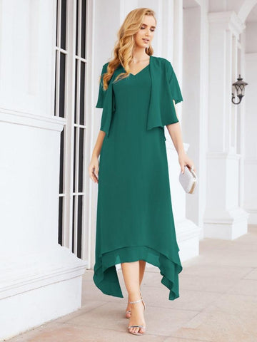 Sunnderly Two-Piece A-line Mother of The Bride Dress Formal Party Gown Dress SY28073